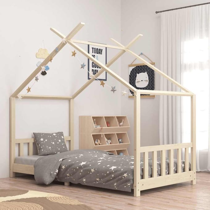 vidaXL - Kinderbedframe - massief - grenenhout - 90x200 - cm