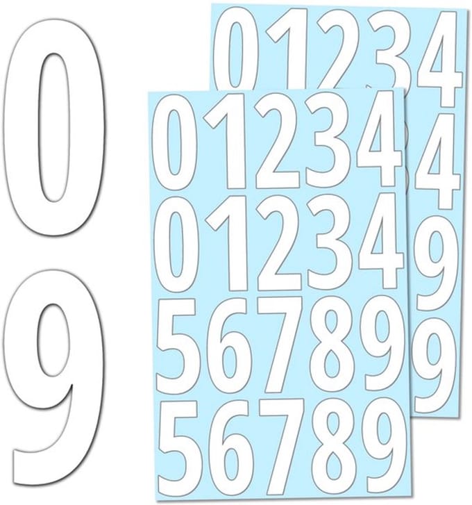 Allecto - Nummerstickers - Zelfklevende Etiketten - Waterdicht