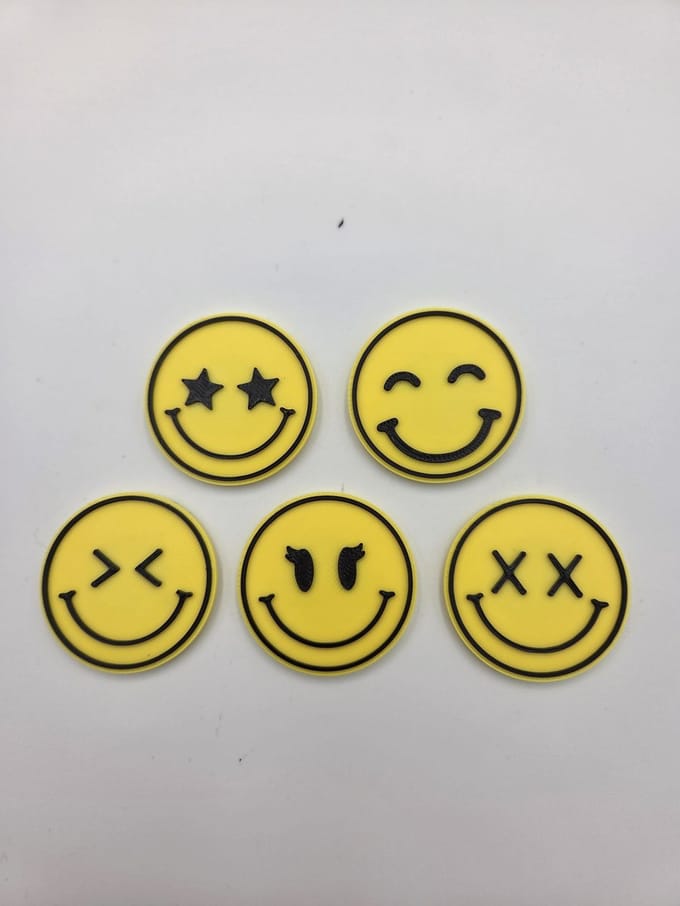 Smiley magneet geel assorti 5 stuks