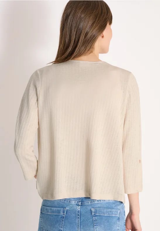 Vest met 3/4 mouwen in een gebreide look