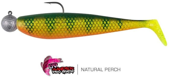 Fox Rage Loaded Zander Pro Shad 7.5cm - haak 1/0 - 5g (1 pc) - Kleur : UV Natural Perch