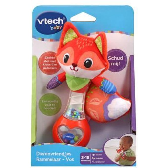 Vtech Dierenvriendjes Rammelaar - Vos Interactief speelgoed Grijp- en bijtspeelgoed