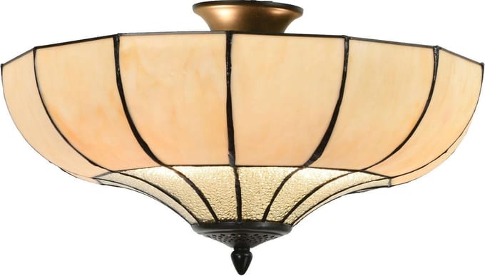 Lumilamp Plafondlamp Tiffany Ø 46x25 cm Beige Metaal