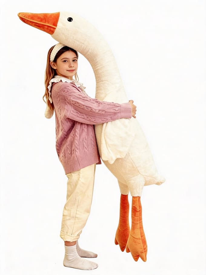 XXXL Knuffel Mega eend - Levensgrote pluche gans van 190 cm - Cadeau