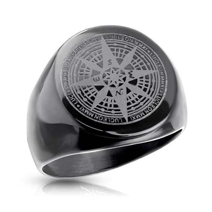 Qomp - Ring Heren - Ring Zwart - Dames Ring - Ring Mannen - Mannen Ring - Zwarte Ring
