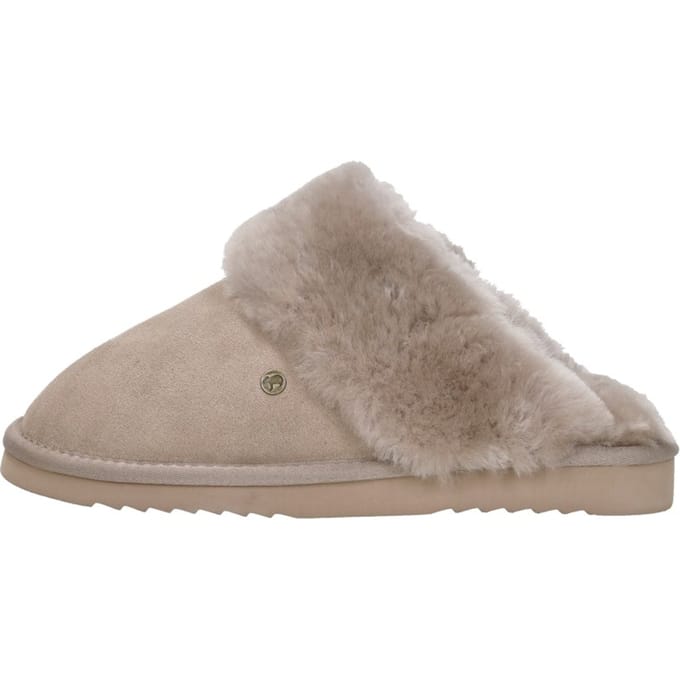 Warmbat Flurry Suede Dames Sloffen - Taupe