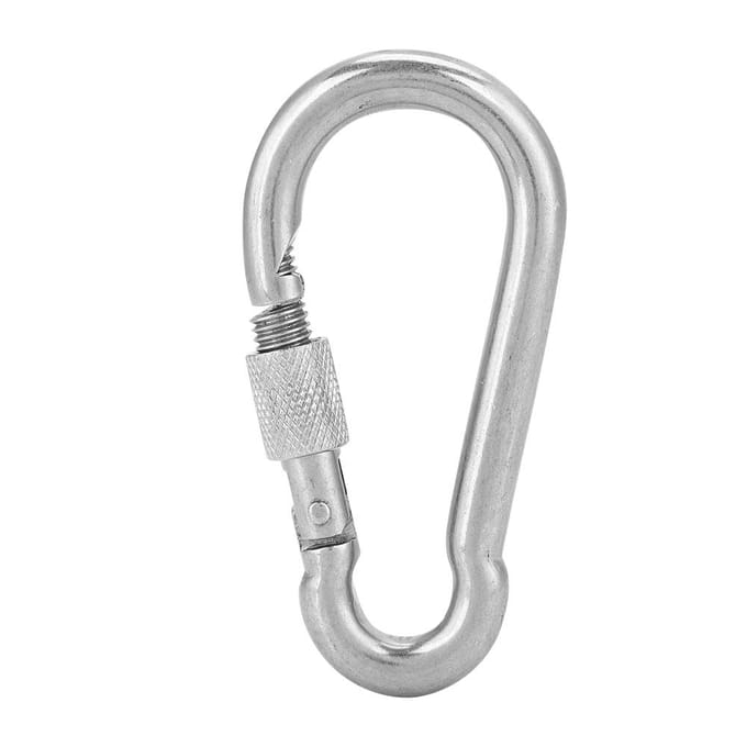 Mousqueton en Acier Inoxydable 304 Boucle de Suspension Rapide Boucle Élastique Crochet à Ressort (M11) white