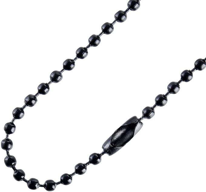 10 stuks - 10 cm - Kogelketting met sluiting / kogeldiameter 2,4 mm - Zwart