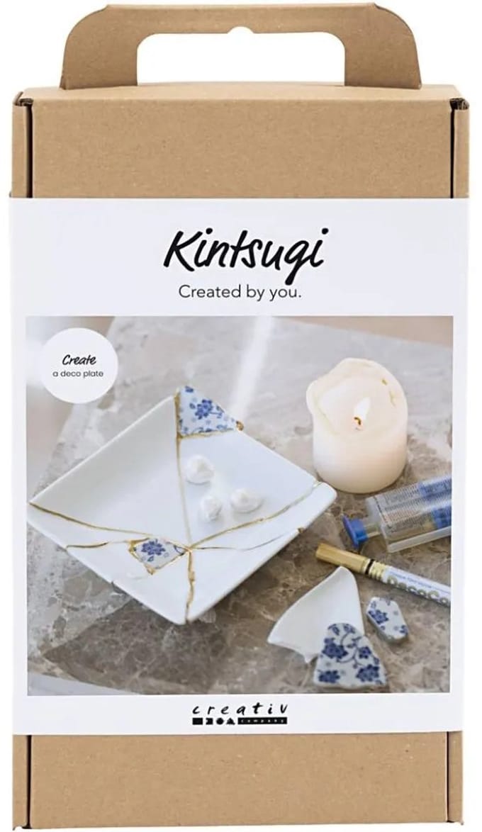 CC Hobbyset Kintsugi Schaal, Blauw, Goud en Wit