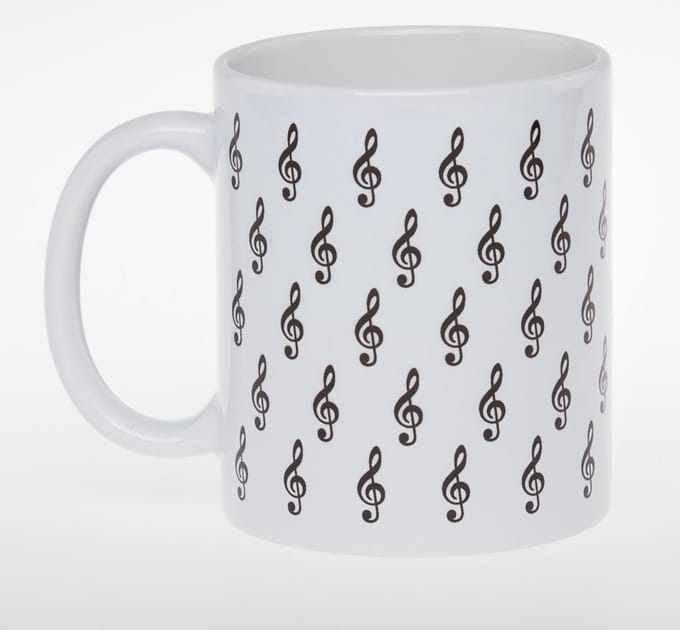 MusicGifts Espresso / Koffie mok (125 ml) met herhalende vioolsleuteltjes