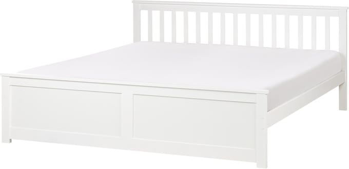OLENDON - Tweepersoonsbed - Wit - 180 x 200 cm - Dennenhout