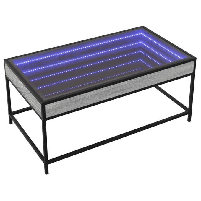 vidaXL - Salontafel - met - Infinity - LED - 90x50x41 - cm - grijs - sonoma - eikenkleur