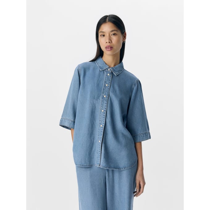 Object Objframe 2/4 Re Denim Top Dames - Jurken - Blauw - Maat S