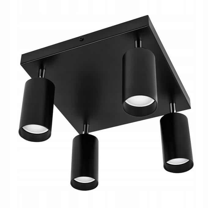 Zwarte Plafondspot 4x GU10 Verstelbaar Aluminium