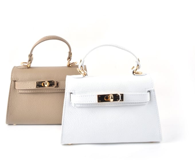 Giuliano Lederen Schoudertas Amaya - Dames - Made in Italy - Taupe