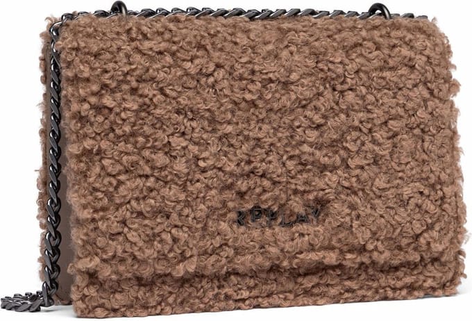 REPLAY Schoudertas Crossbody Bag Taupe Gray