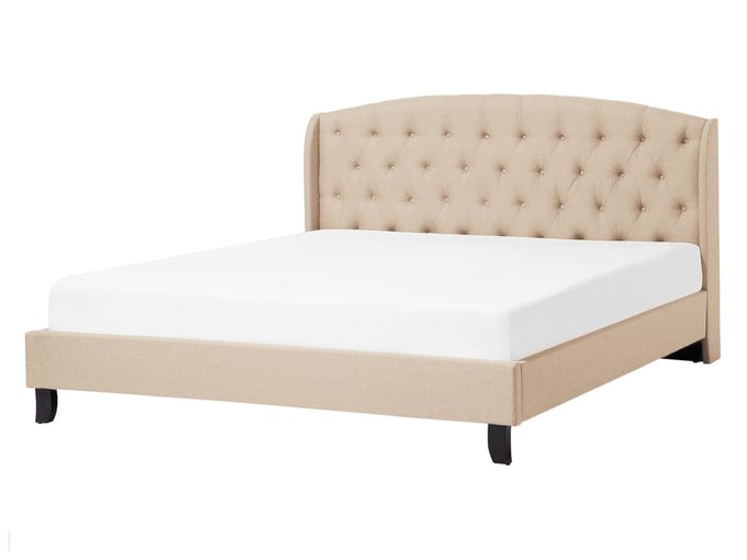 BORDEAUX - Tweepersoonsbed - Beige - 140 x 200 cm - Polyester