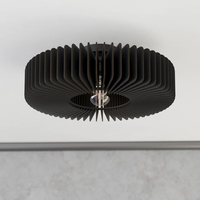 EGLO Palombaia Plafondlamp - E27 - Ø 50 cm - Zwart - Hout|Staal