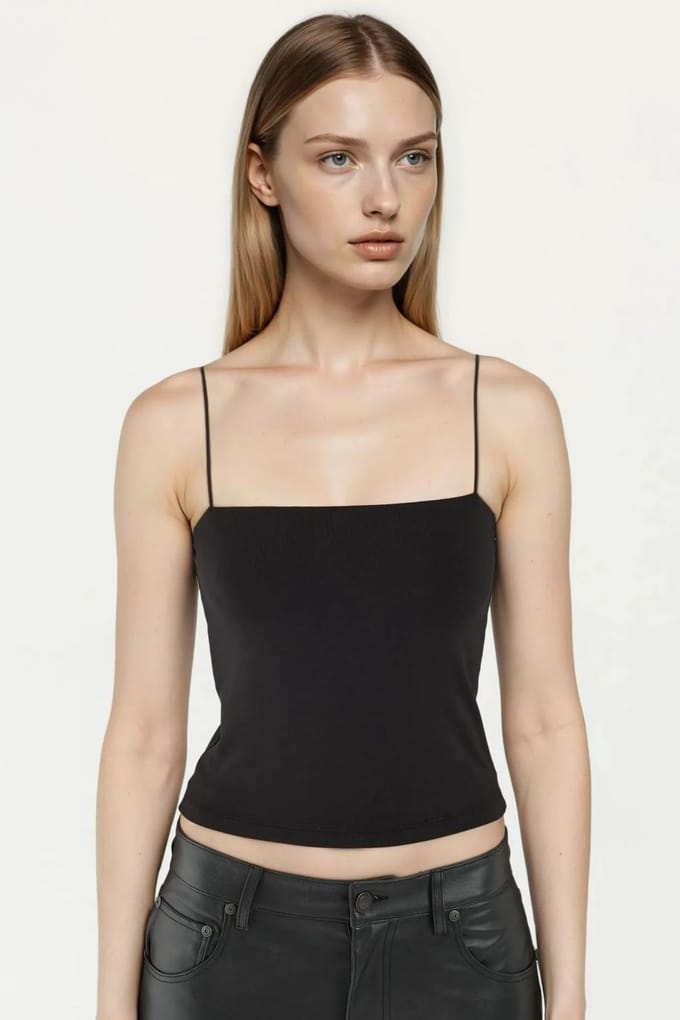 Vierkante Kraag Crop Top