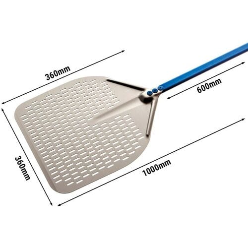GGM Gastro Pizzaschaufel - AZZURRA - Aluminium - 360mm - perforiert Zilver