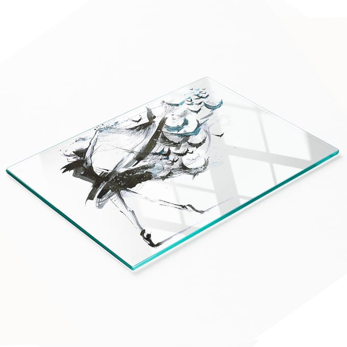 Glazen snijplank met decoratieve ballerina-afbeeldingen, 80x52 cm