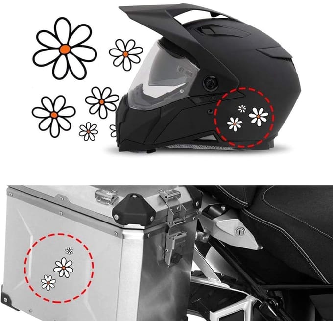 Bloemen, madeliefjes, stickers voor auto, motorfiets