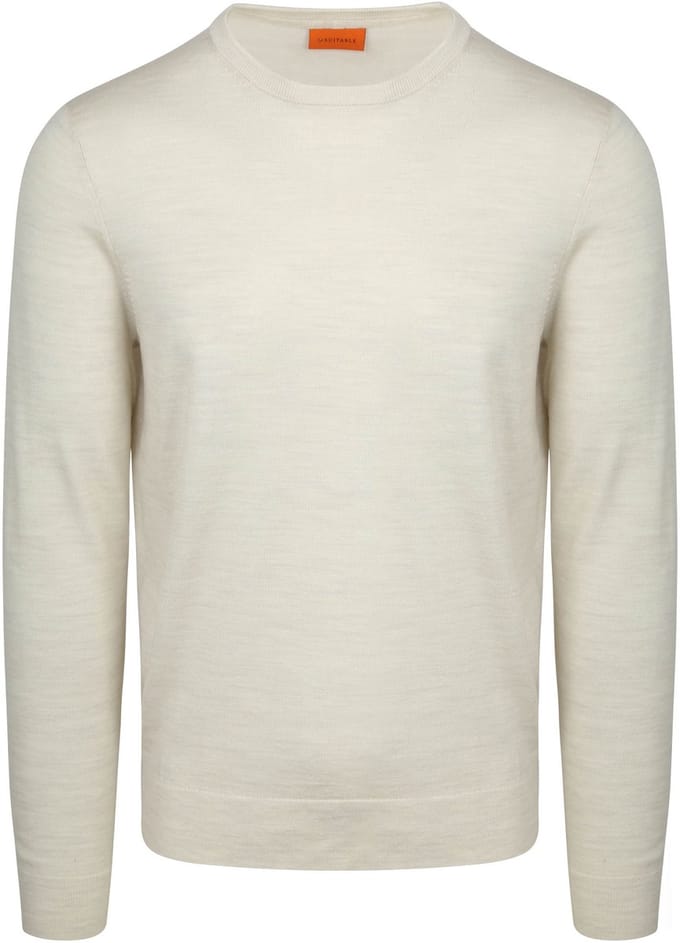Suitable Merino Pullover Ecru - Maat S - Heren - Sweater