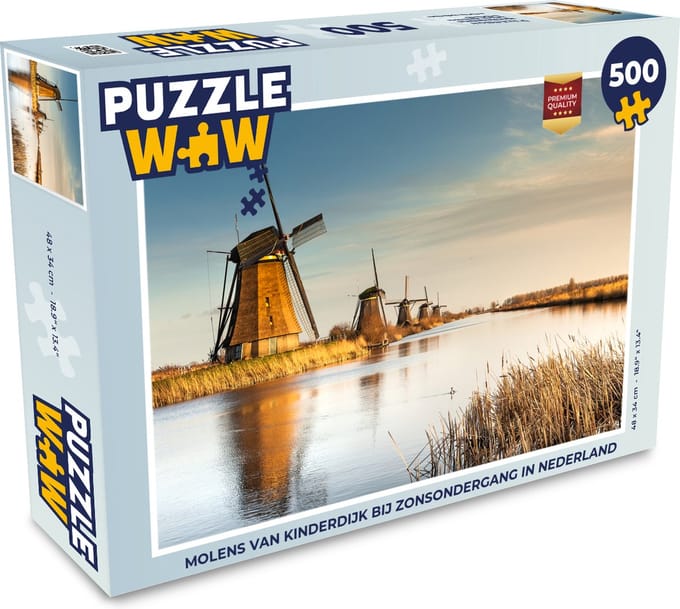 Puzzel Molen - Holland - Landschap - Legpuzzel - Puzzel 500 stukjes