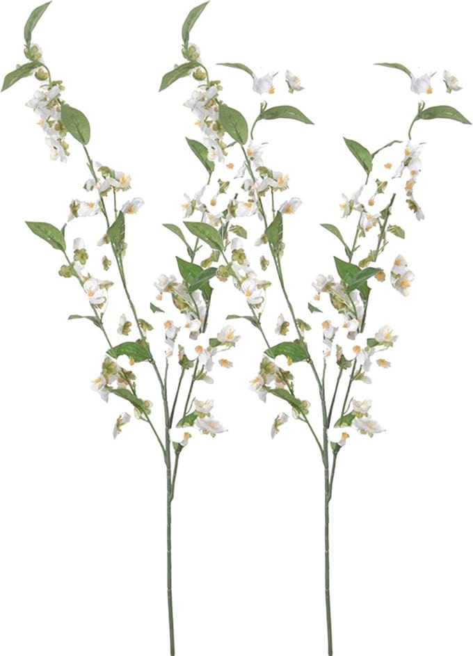 Louis Maes Bloesem kunstbloem/tak - 2x - wit - 85 cm - appelbloesem
