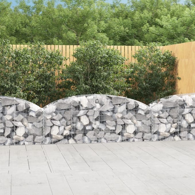 vidaXL - Schanskorf - gewelfd - 200x50x60/80 - cm - gegalvaniseerd - ijzer