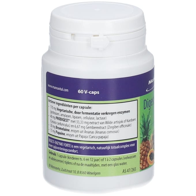 Mannavital Digest enzyme forte 60 Vegetarische capsules