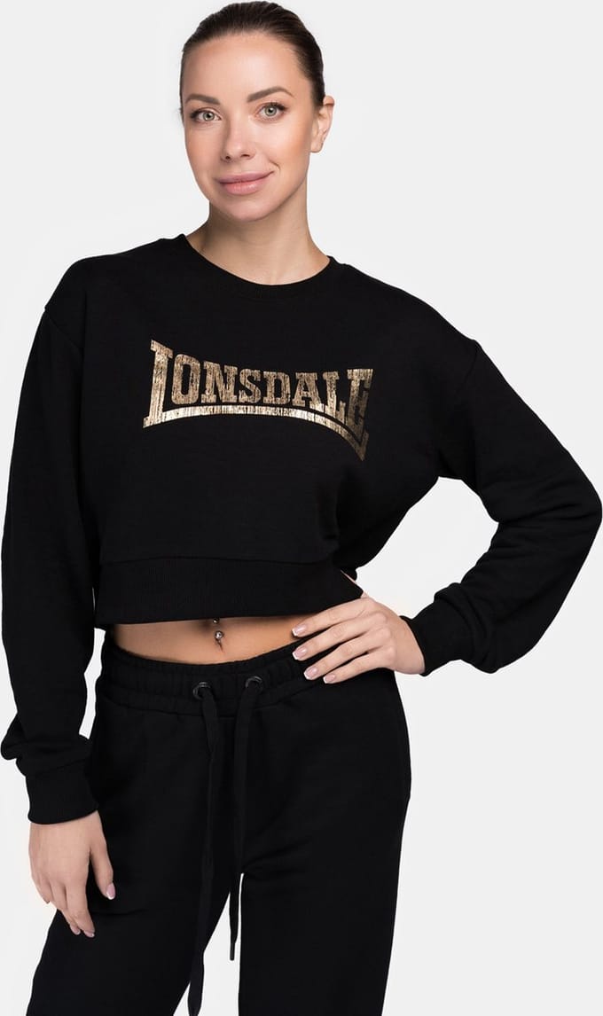Lonsdale dames-sweatshirt Culbokie met ronde hals, cropped