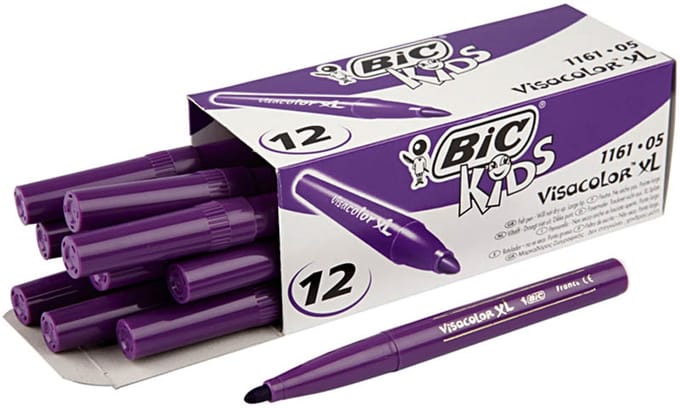 Bic Kleurstiften Visacolor Xl 3 Mm Paars 12 Stuks