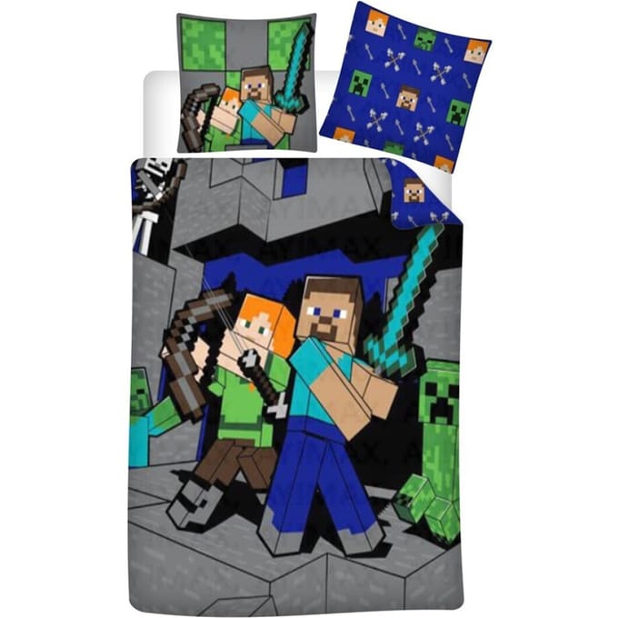 Minecraft Dekbedovertrek 140 x 200 cm - polykatoen