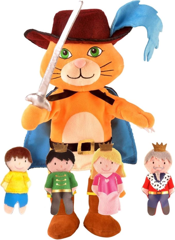 Fiesta Crafts Puss in Boots Hand & Finger Puppet Set