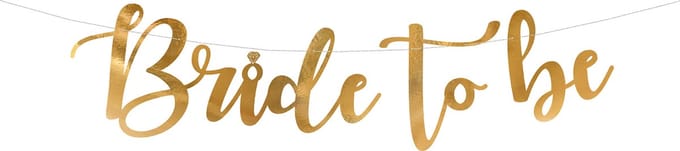 PARTYDECO - Bride to be kartonnen slinger goud metallic 80 x 19 cm