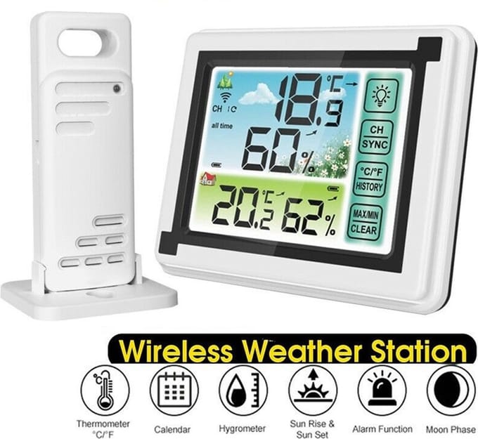 Borvat® | Weerstation | Draadloos weerstation dcf weerhygrometer