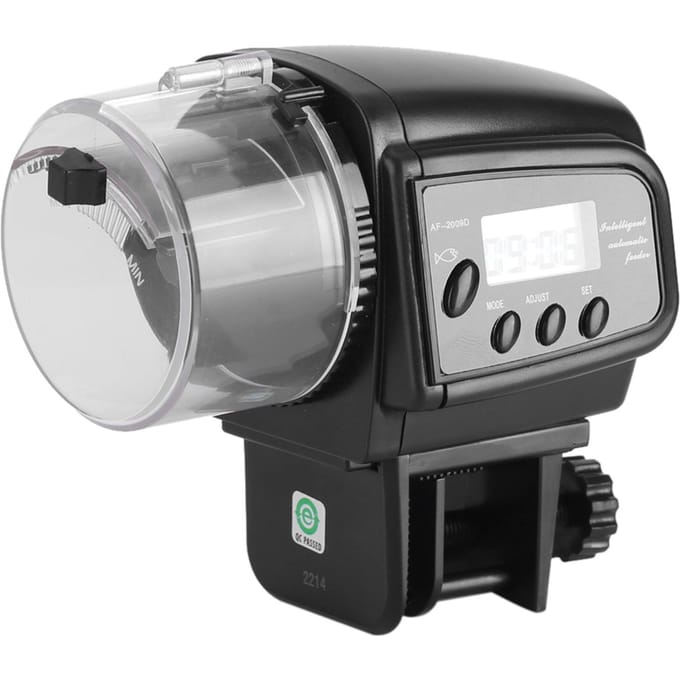Digitale LCD Elektronische Visvoeder Dispenser Timer Automatische Aquarium Tank Voedermachine gray