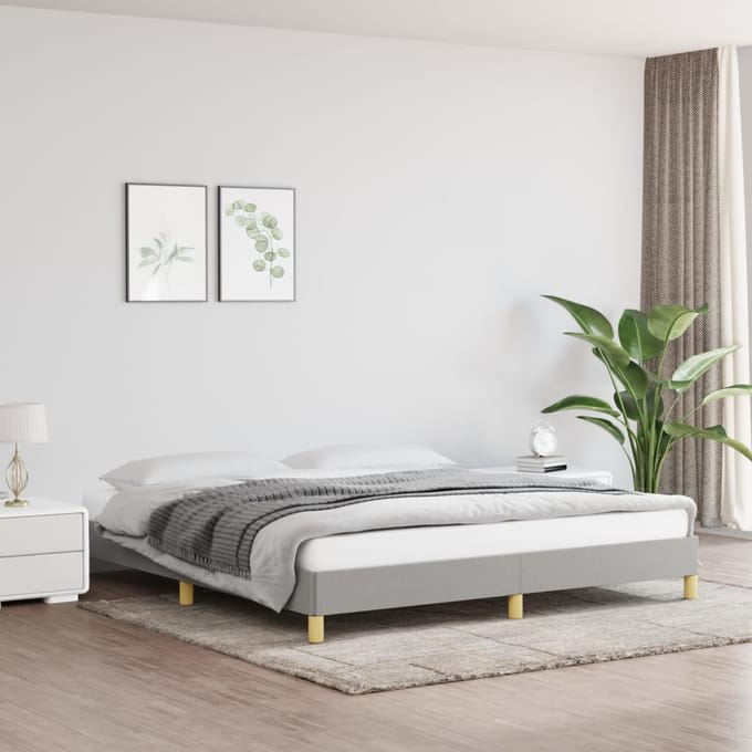 vidaXL - Bedframe - zonder - matras - stof - lichtgrijs - 180x200 - cm
