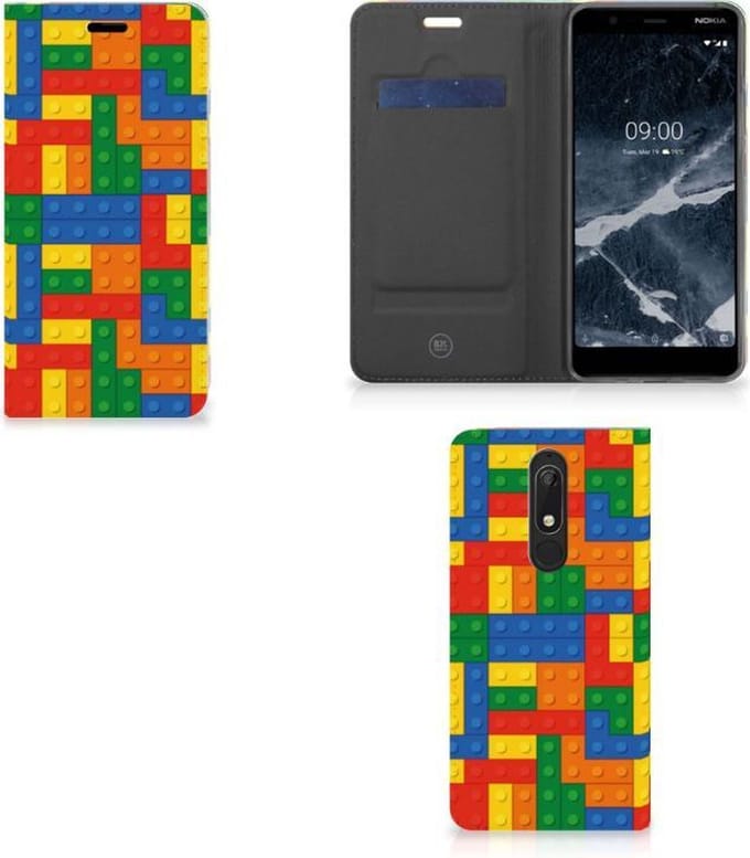 Nokia 5.1 (2018) Hoesje met Magneet Blokken