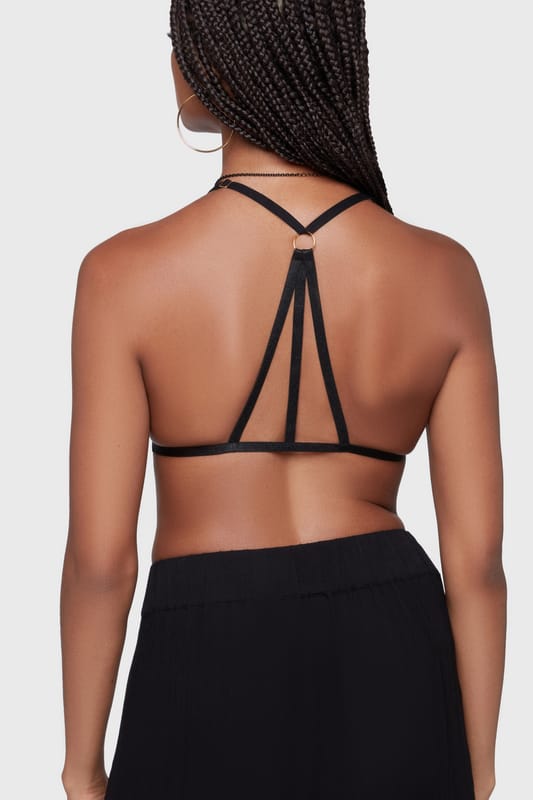 Killstar - Gothic BH - Twilight Boho Summer - Moura Bralet - M tot XXL - voor Vrouwen - zwart