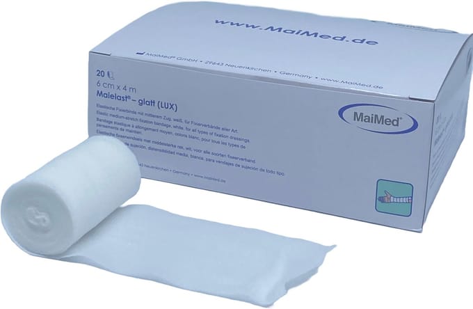 Maielast-glatt 6cm x 4m fixatie bandage - gaasverband