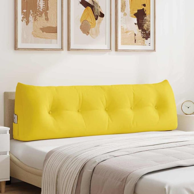 vidaXL - Rugkussen - Licht - Geel - 160 - x - 50 - x - 24 - cm - Stof