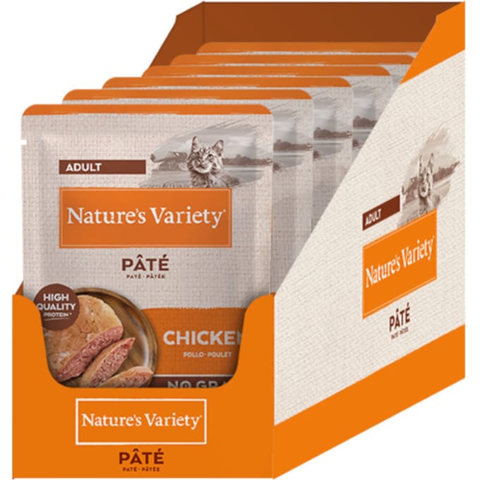 NATVOER NATURES VARIETY - Kip 12x70g - Compleet Eiwitrijk, Natuurlijke Ingrediënten, Dierlijke Eiwitten