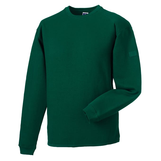 Russell Werkkleding Heren Bemanning Hals Set In Sweatshirt Top (Fles groen)
