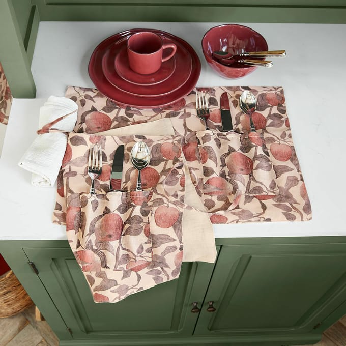 LOBERON Placemat set van 2 Zaveline roest/crème
