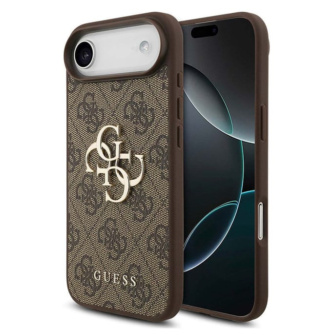 Guess Back Cover - iPhone 17 Air - Bruin - Slanke TPU-bumper - Goud Logo
