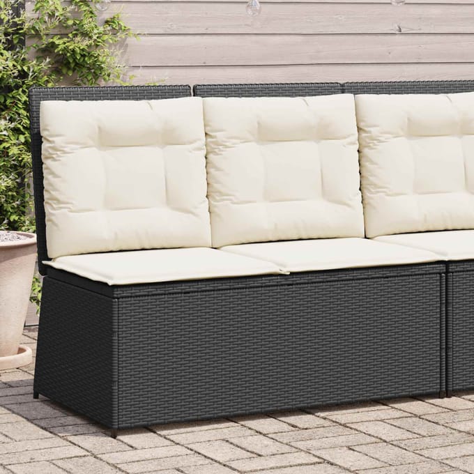 vidaXL Tuinbank Zwart poly rattan