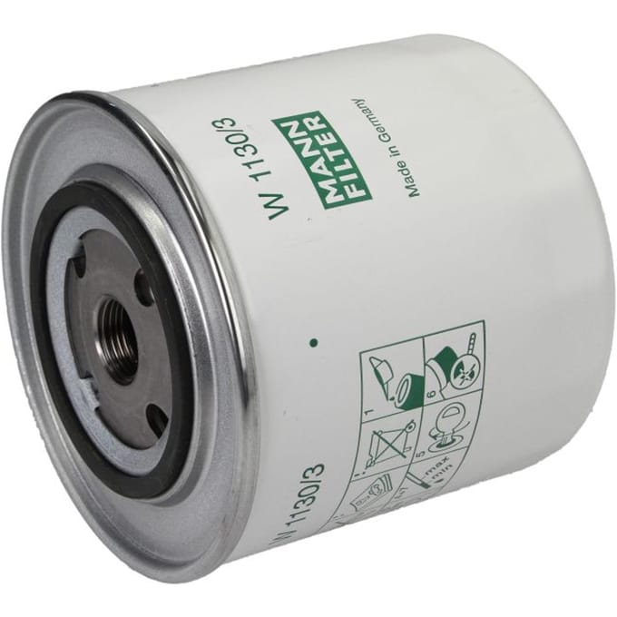 MANN-FILTER W 1130/1 - Oliefilter - Schroeffilter - Voor Audi & VW (o.a. A6) - 108x115 mm