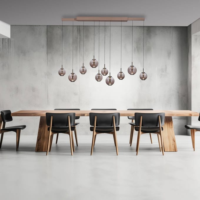 LED hanglamp PURE E-Infinity brons/amber, 198 cm, 10-lamps